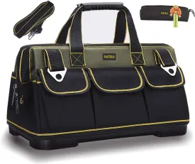 15-inch Wide Mouth Tool Bag with Water Proof Molded BaseWide Mouth Tool Tote Bag,Waterproof Tool Organizer Bag for Men with Adjustable Shoulder Strap (15 inch)