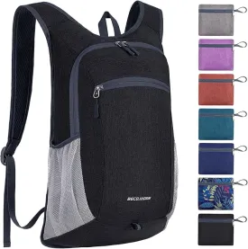 15L Hiking Backpack Small Travel Backpack Lightweight Packable Backpacks Casual Daypack for Women and Men, Black