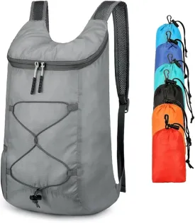 16L Hiking-Daypack Lightweight-Foldable Travel-Backpack Water-Resistant Camping Outdoor Packable Easy Carry-on Bag (Gray)