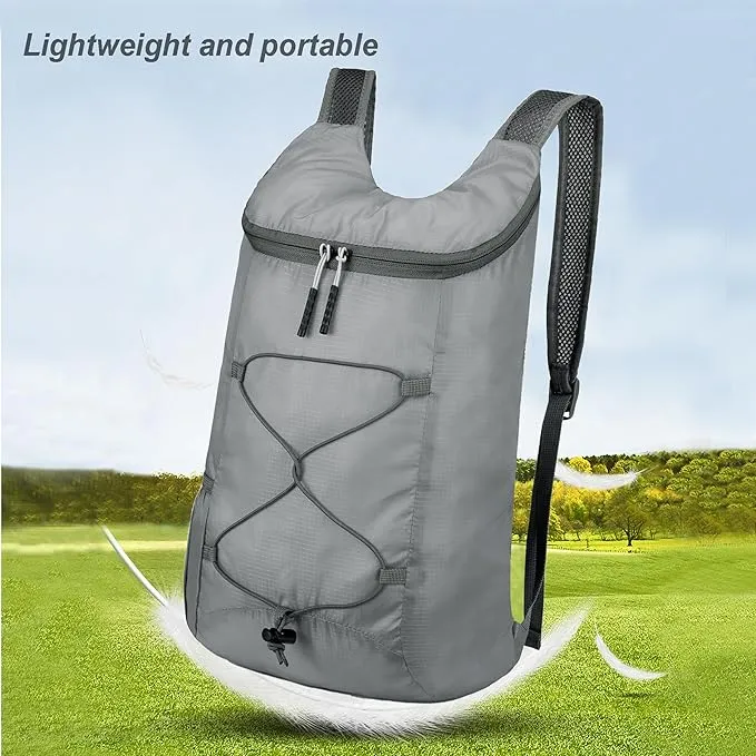 16L Hiking-Daypack Lightweight-Foldable Travel-Backpack Water-Resistant Camping Outdoor Packable Easy Carry-on Bag (Gray)