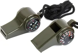 2PCS 3-in-1 Whistle,Multifunction Outdoor Whistles Tools with Compass and Thermometer, Potable Whistle with Lanyard for Hiking, Camping