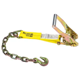 2" x 11" Replacement Ratchet Strap Fixed End - Ratchet / Chain Extension | Yellow