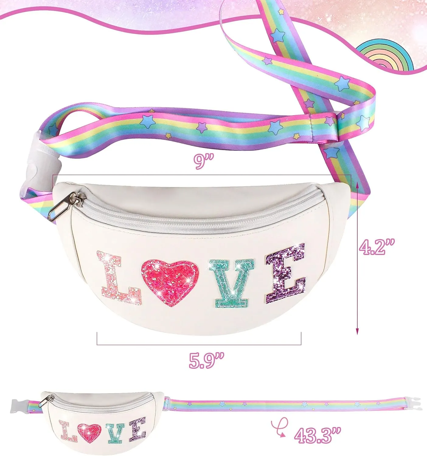 3 4 5 6 7 8 9 10 Year Old Girl Gifts Fanny Pack For Girls Easter Gifts For Teens Girls Belt Bag Crossbody Bag Small Crossbody Bags For Women Birthday Bags For Kids