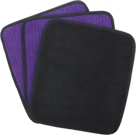 3 Pack Bowling Ball Towels, 10" x 8" Microfiber Bowling Shammy Accessories with Easy-Grip Dots Non-Slip (Purple)