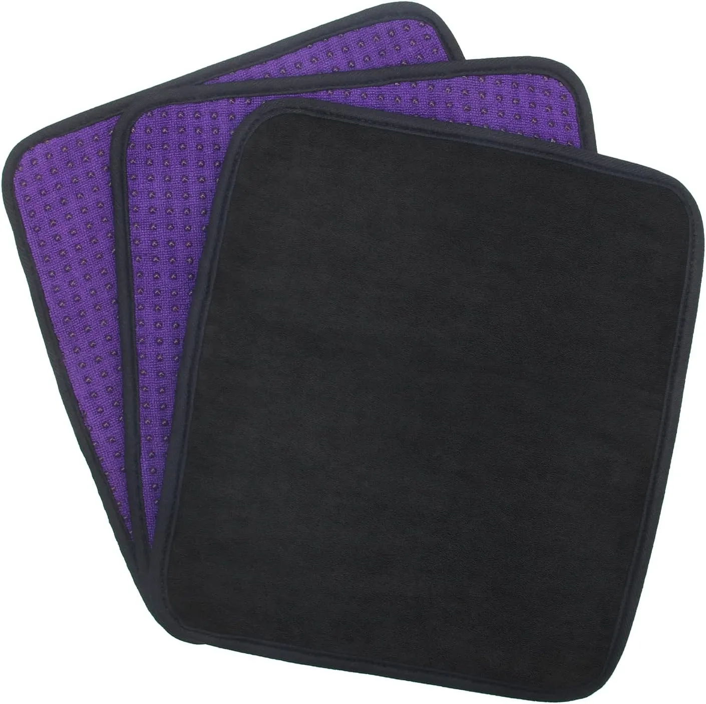 3 Pack Bowling Ball Towels, 10" x 8" Microfiber Bowling Shammy Accessories with Easy-Grip Dots Non-Slip (Purple)