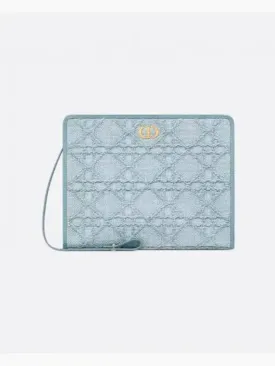 30 Montaigne Dea Raffia Pouch Blue