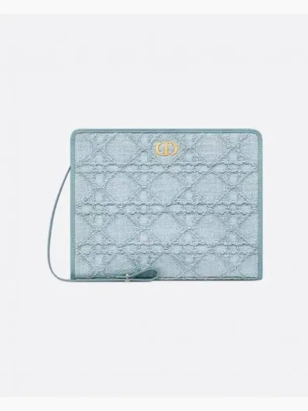 30 Montaigne Dea Raffia Pouch Blue