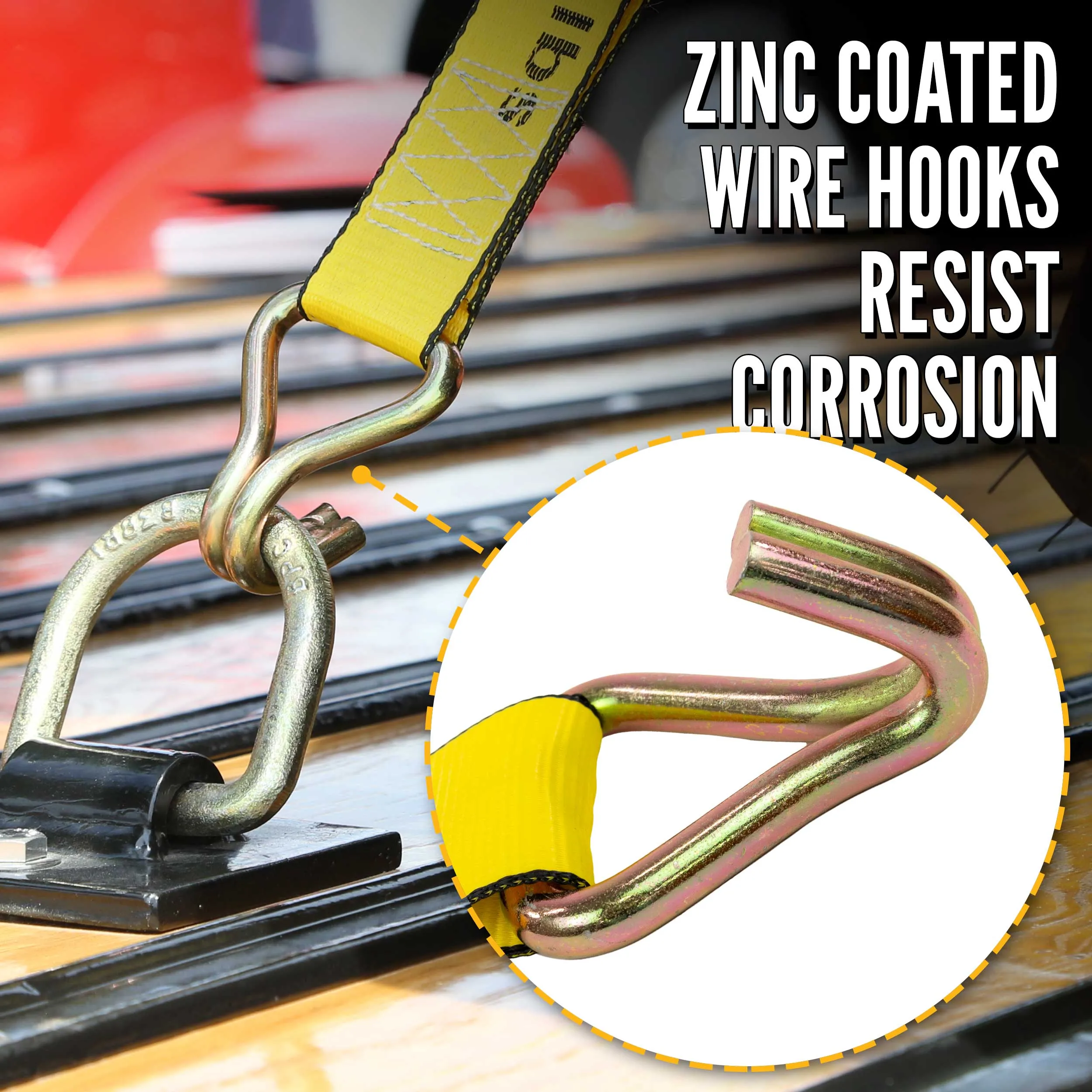 3" x 11" Fixed End with Wire Hook / Bolt Loop | No Ratchet