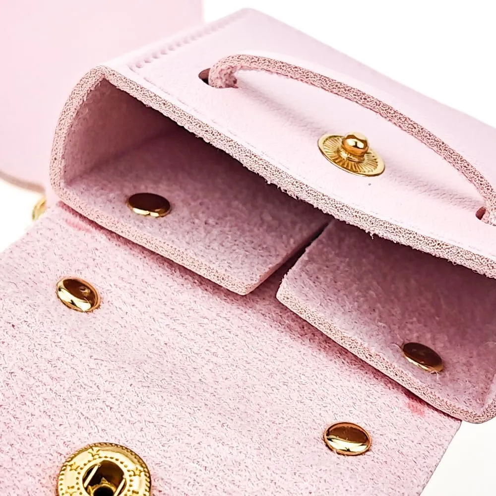 4PCS Super Smalls Makeup Bag with Mirror Mini Makeup Bag for Women, Coin Wallet, Bag Charms Y2k Accessories Cute Leather Keychain (Style 2)