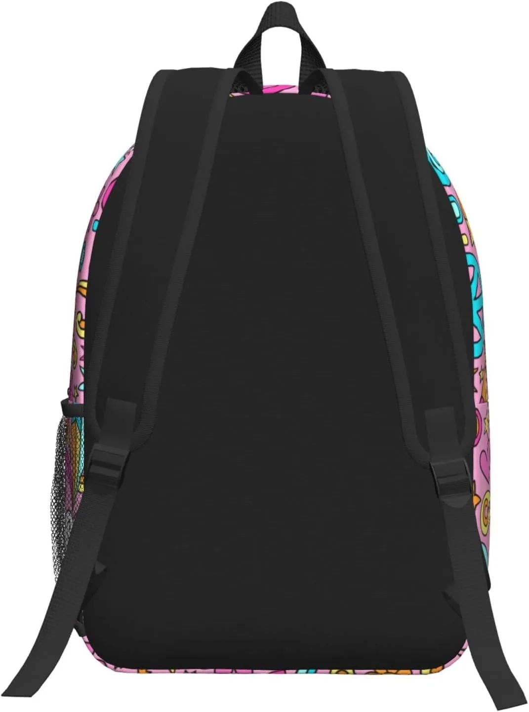 60s 70s Hippie Flowers Peace Loves Rainbow 17 Inch Backpacks Multipurpose Laptop Backpack Double Shoulder Bag for Men Women Gifts