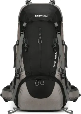 70L Camping Hiking Backpack with Rain Cover Waterproof Backpacking Backpack for Hiking Treeking Climbing Outdoor (Black)