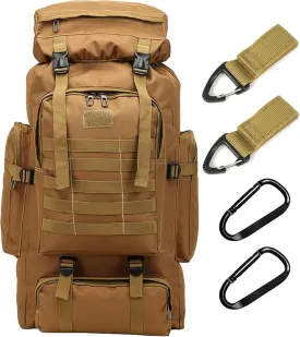 70L Waterproof Hiking Daypack Large Hiking Backpack, Hunting Camping Rucksack Backpack for Men Outdoor Sports Backpack (Yellow)