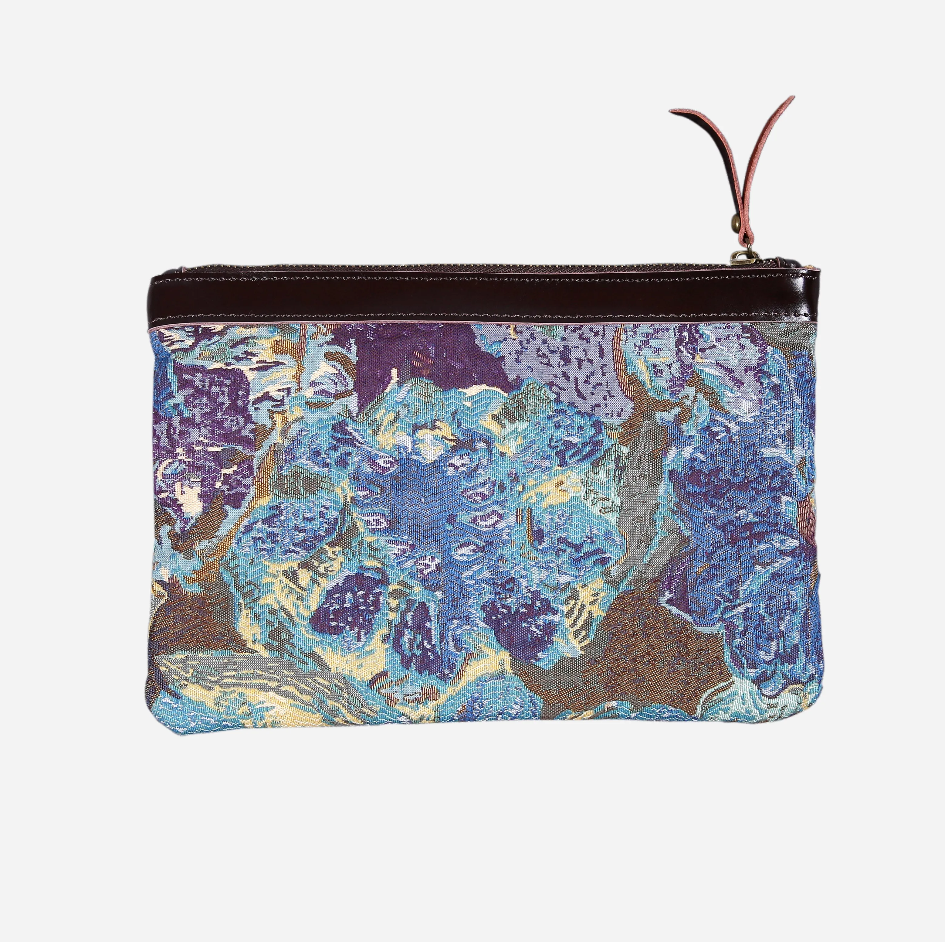 Abstract Blue Wristlet Clutch