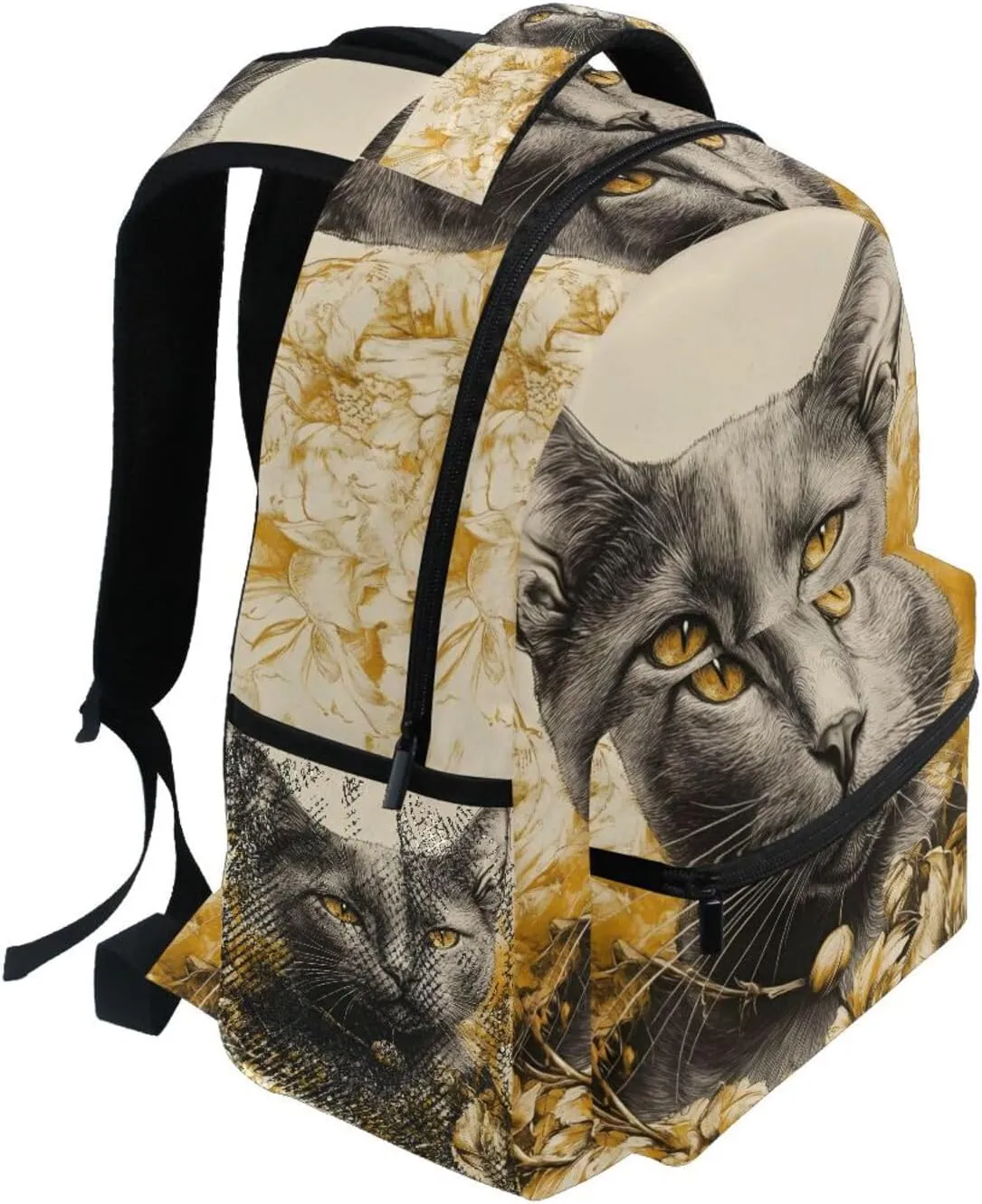 Backpack Korat Cat Floral for School Boys Girls Laptop Travel Backpack Book Bag Daypack 11.4 16 In M