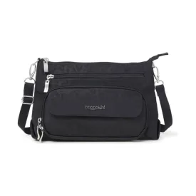 Baggallini Original RFID everyday XBody - Black Cheetah Embossed