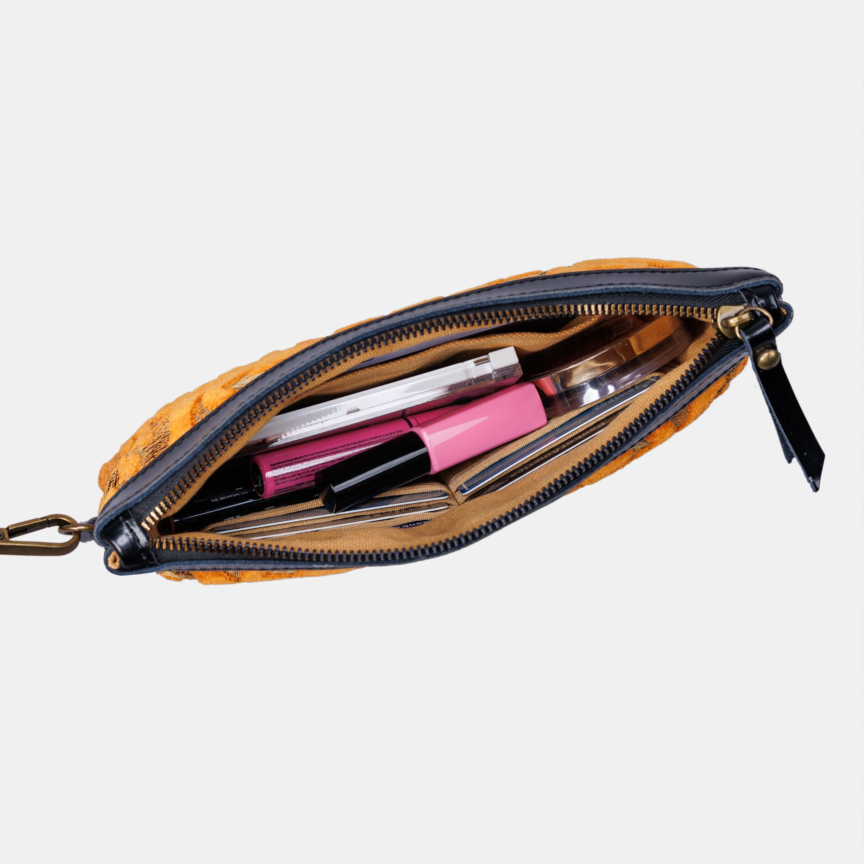 Burnout Velvet Orange Wristlet Clutch