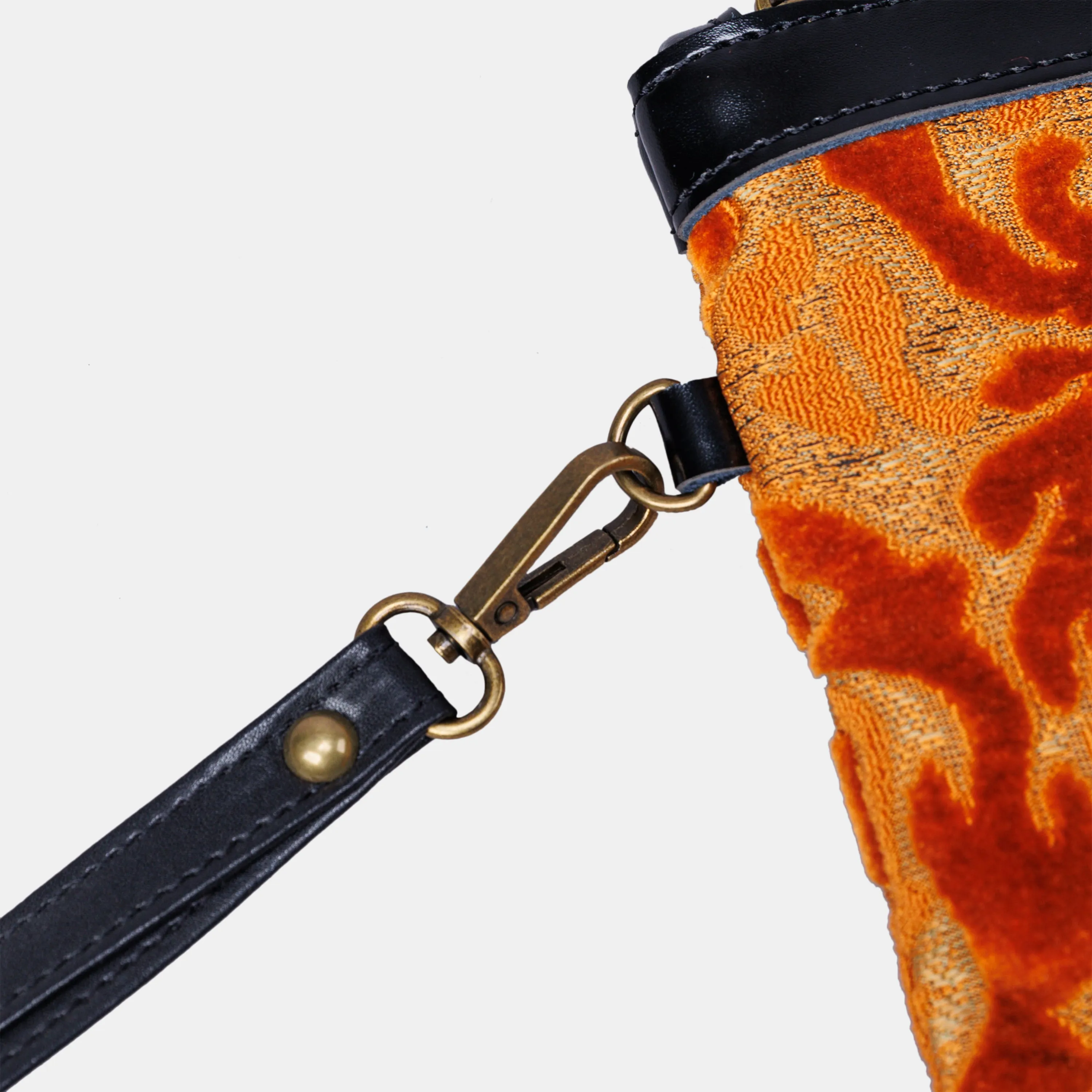 Burnout Velvet Orange Wristlet Clutch