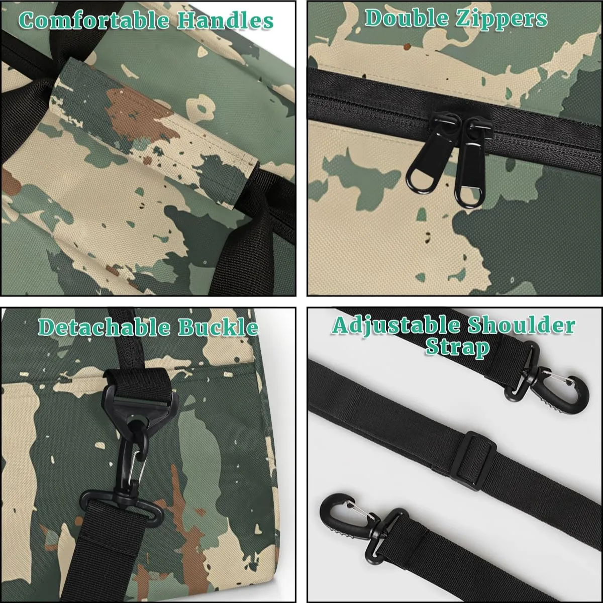 Custom Woodland Camouflage Sports Gym Bag Personalized Camo Pattern Name Travel Duffel Bag Customized Weekender Overnight Bags for Women Men