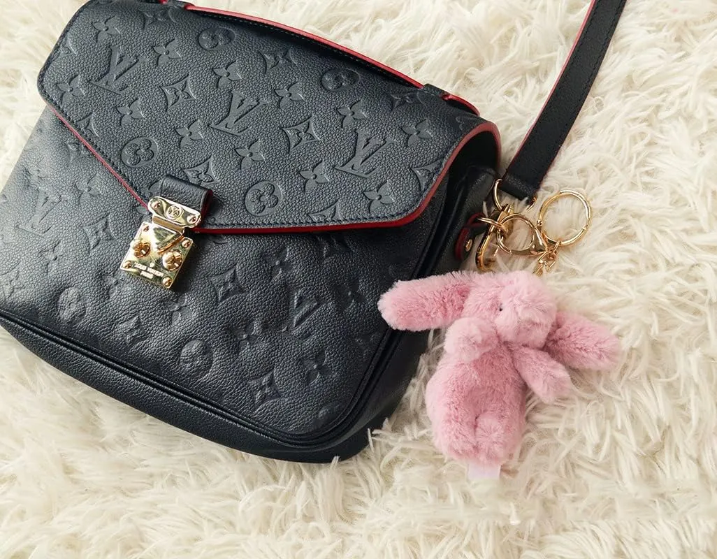 Cute Bunny Plush Keychain for Backpack, 3.5" Inch Mini Rabbit Keychain Purse Charm Pendant Gift for Women