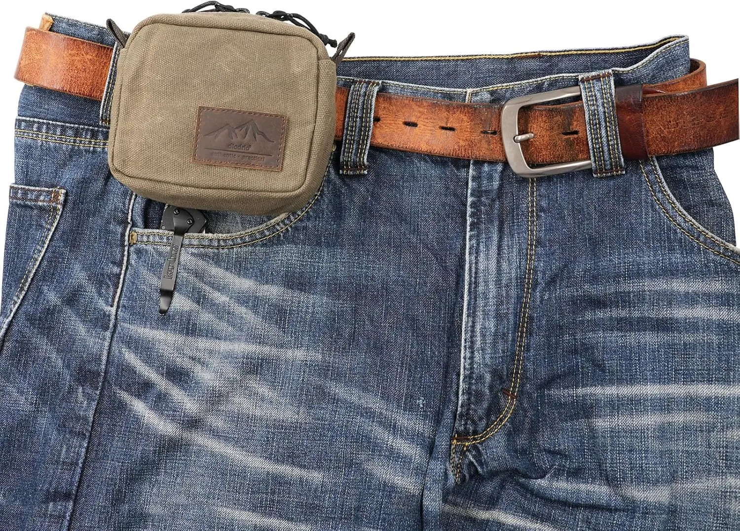 diodrio Belt Pouch for Men Women YKK Zippers EDC Pouch, Belt Bag Waist Pack for Hiking, Water Resistant, Waxed Canvas, Olive