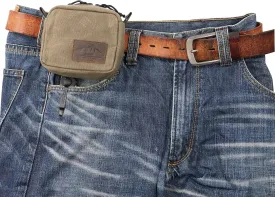 diodrio Belt Pouch for Men Women YKK Zippers EDC Pouch, Belt Bag Waist Pack for Hiking, Water Resistant, Waxed Canvas, Olive