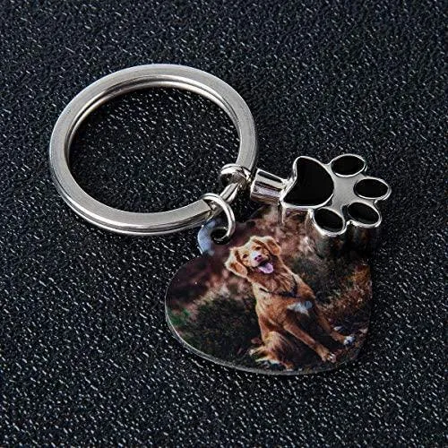 Dog Memorial Keychain Charms With Picture