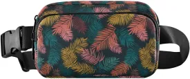 Fanny Pack Belt Bag for Women Colorful Palm Leaves Pattern Fashion Crossbody Bag Waist Pack Sling Backpack with Adjustable Strap