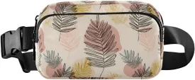Fanny Pack Belt Bag for Women Palm Leaves Lines Pattern Fashion Crossbody Bag Waist Pack Sling Backpack with Adjustable Strap