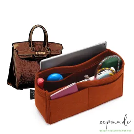 Hermes Birkin Bag Models Organizer Insert, Purse Organizer with Single Bottle Holder and Exterior Pockets