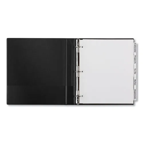 Insertable Big Tab Dividers, 5-tab, Single-sided Copper Edge Reinforcing, 11.13 X 9.25, White, Clear Tabs, 1 Set