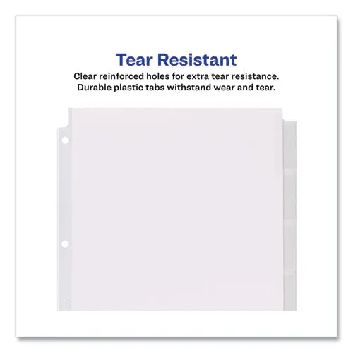 Insertable Big Tab Dividers, 8-tab, 11.13 X 9.25, White, Clear Tabs, 1 Set