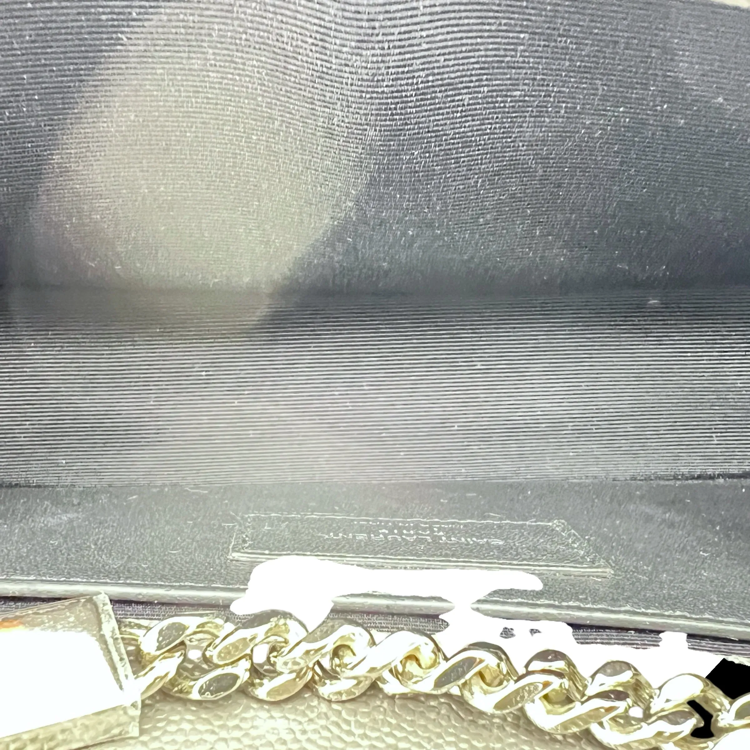 Kate Small Grey Crossbody Bag in Caviar Leather, Silver hardware