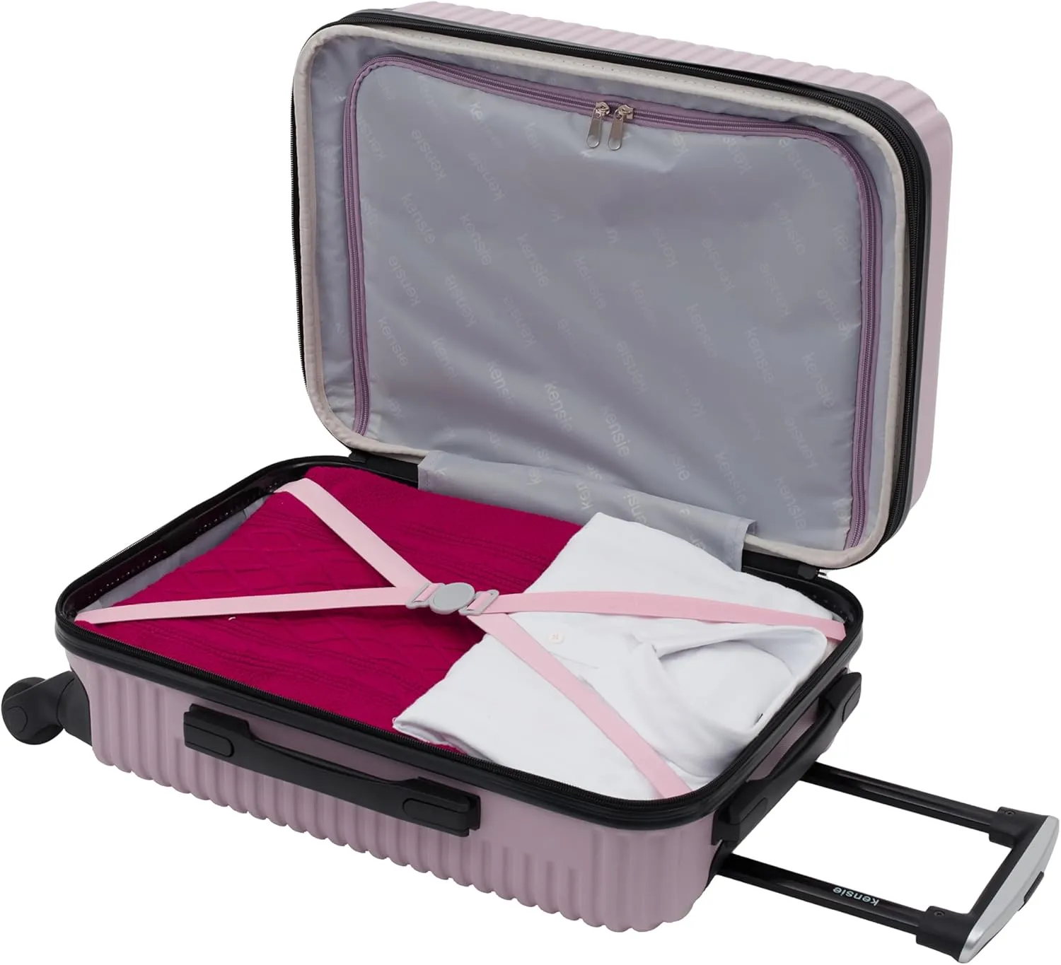 kensie Women's Hillsboro Luggage & Travel Bags Set, Burnished Lilac, 20" Carry-On