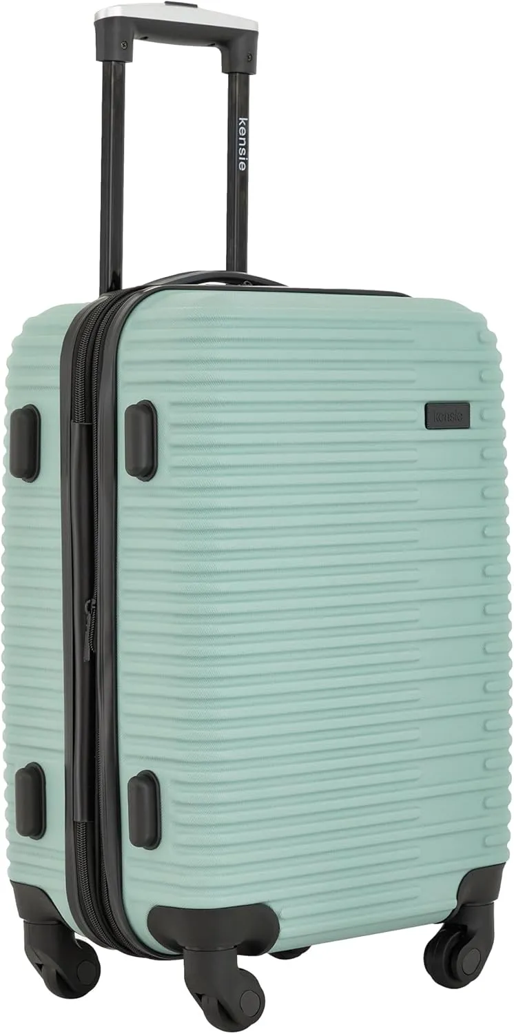 kensie Women's Hillsboro Luggage & Travel Bags Set, Green Granite, 20" Carry-On
