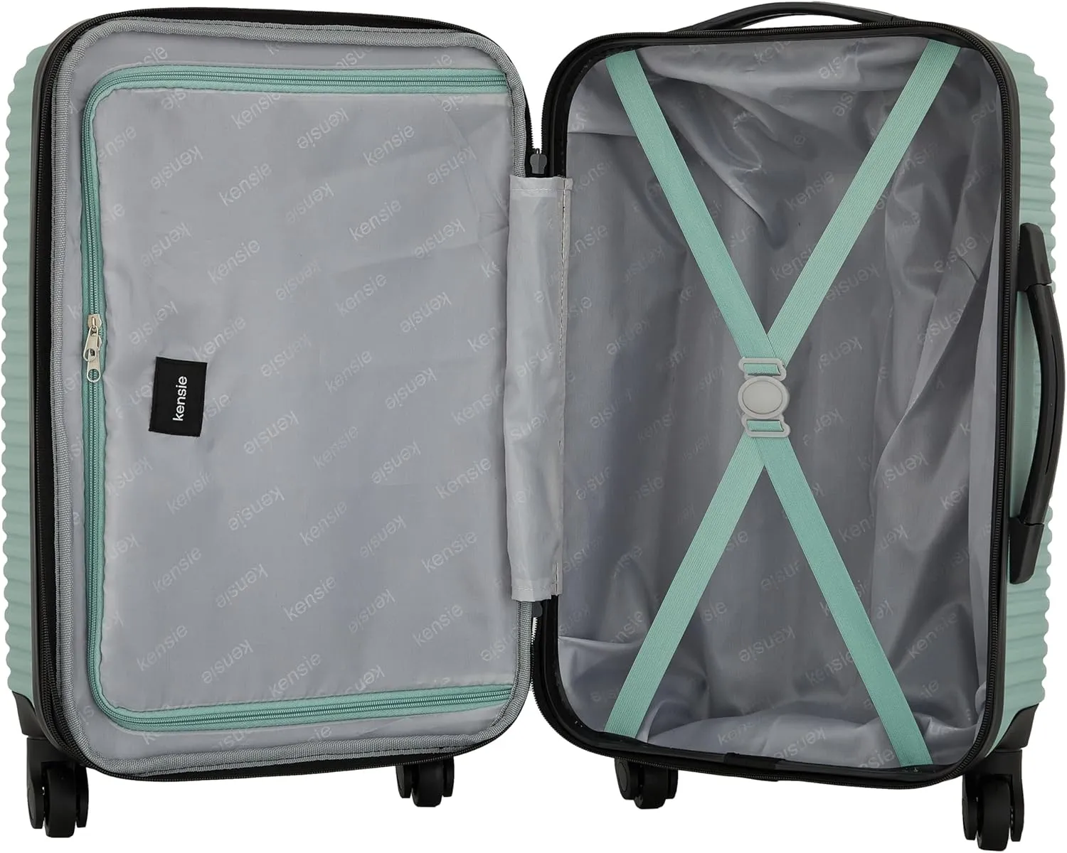kensie Women's Hillsboro Luggage & Travel Bags Set, Green Granite, 20" Carry-On