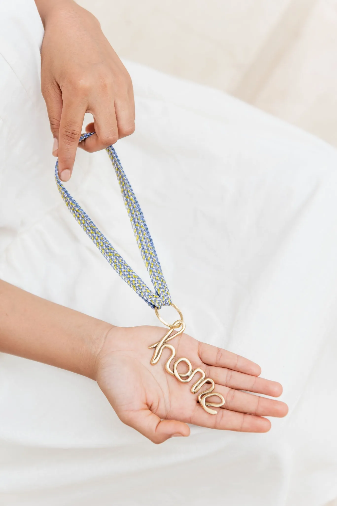 keychain band - FATIMA mini - blue flower