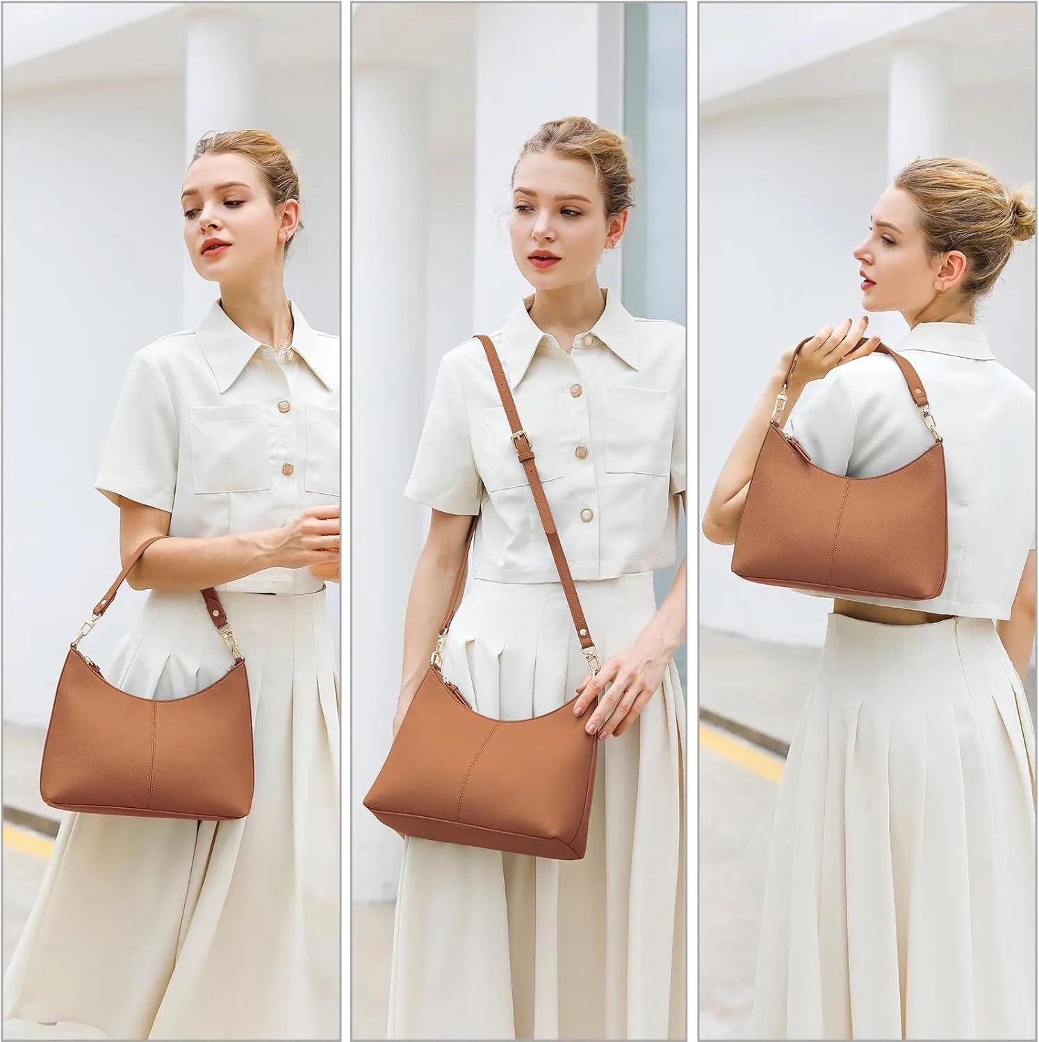 Keyli Small Shoulder Handbags for Women Mini Purse Waterproof Soft Leather Crossbody Bags for Work Shopping Travel