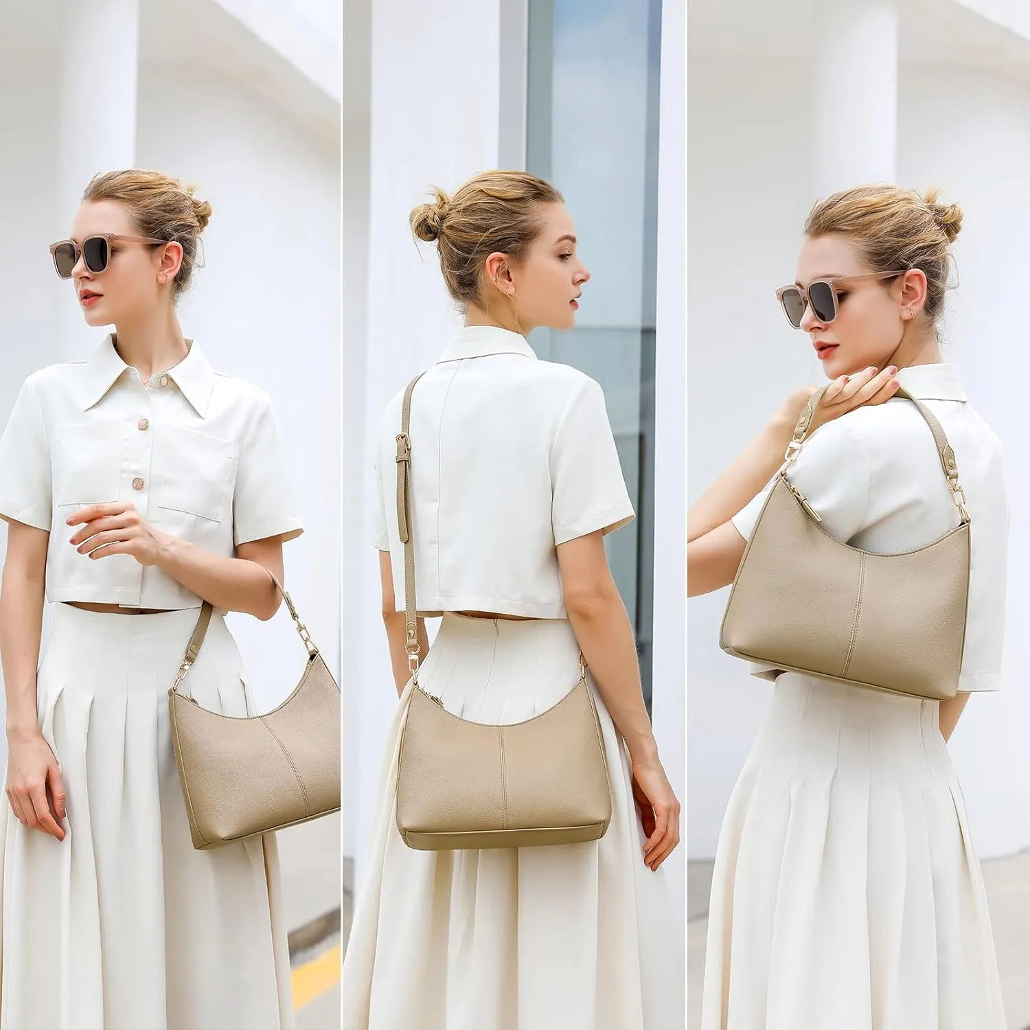 Keyli Small Shoulder Handbags for Women Mini Purse Waterproof Soft Leather Crossbody Bags for Work Shopping Travel