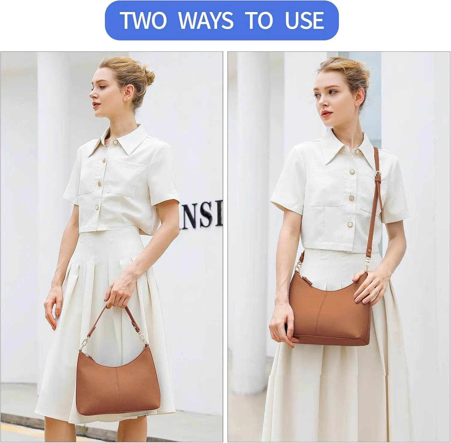 Keyli Small Shoulder Handbags for Women Mini Purse Waterproof Soft Leather Crossbody Bags for Work Shopping Travel