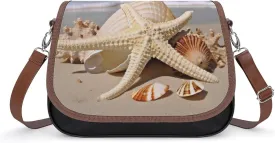 Large Seashell Starfish Shoulder Bags PU Leather Shoulder Handbag Large Capacity Crossbody Bag for Women