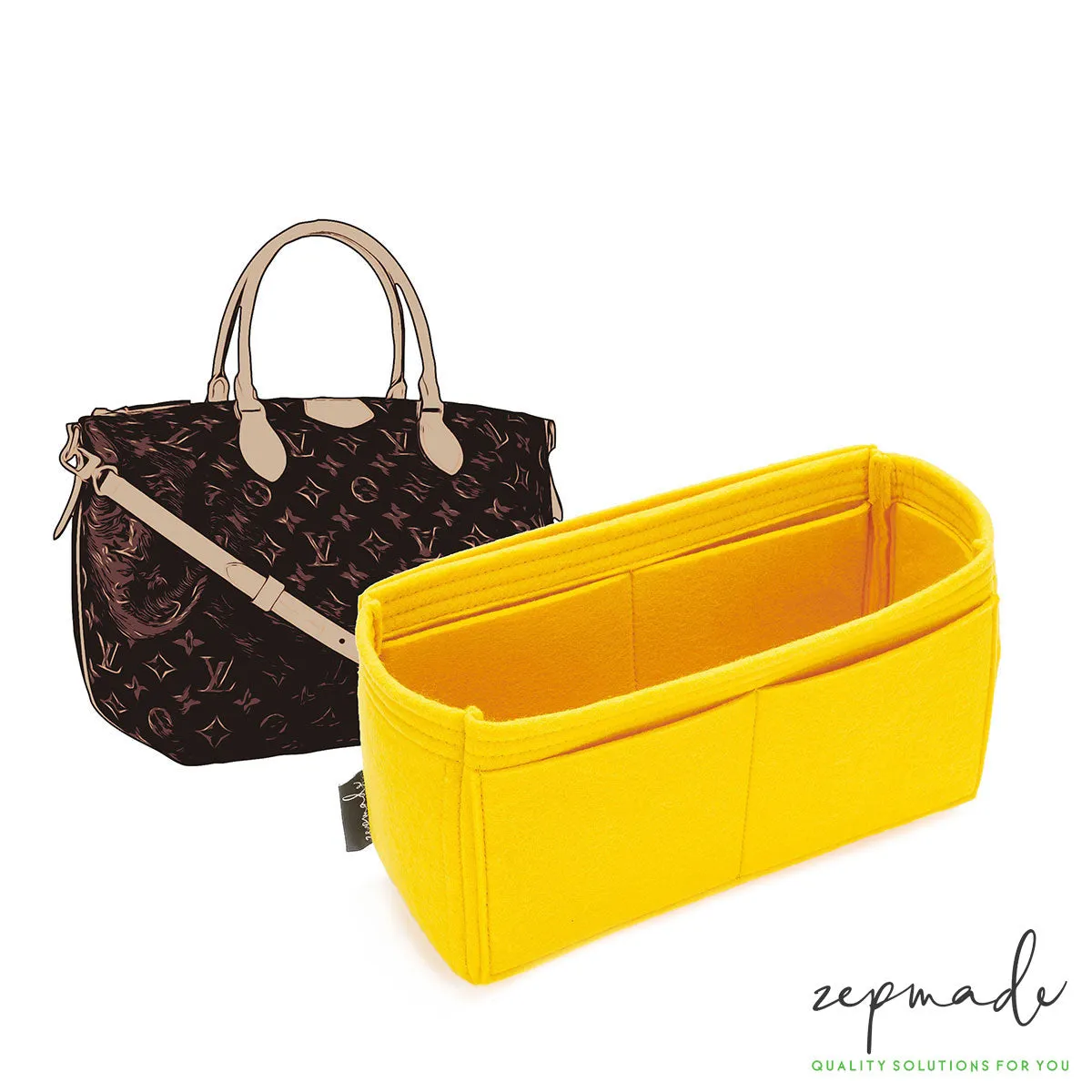 Louis Vuitton Turenne MM Purse Organizer Insert, Classic Model Bag Organizer with Exterior Pockets