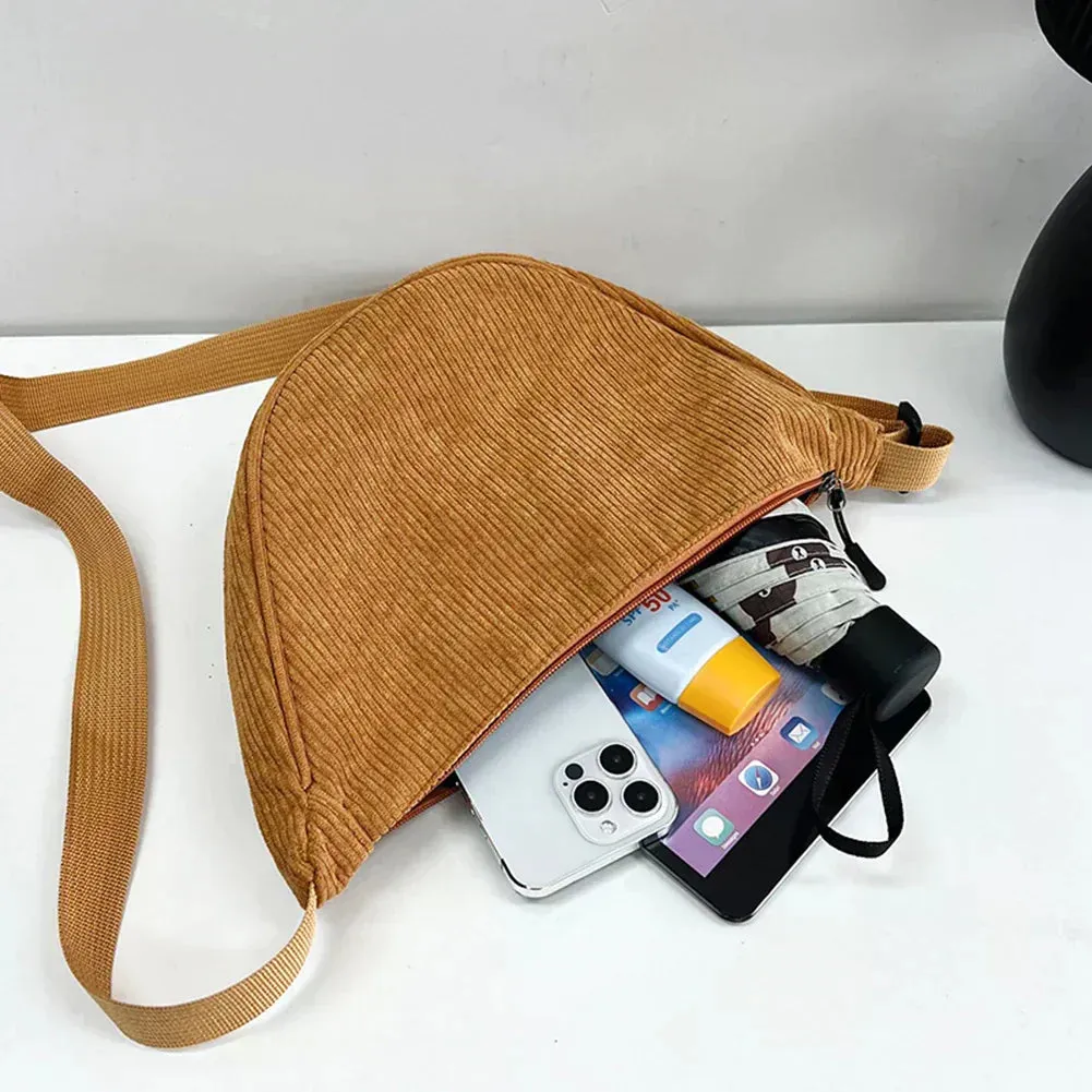 Luxe Corduroy Crossbody Bag
