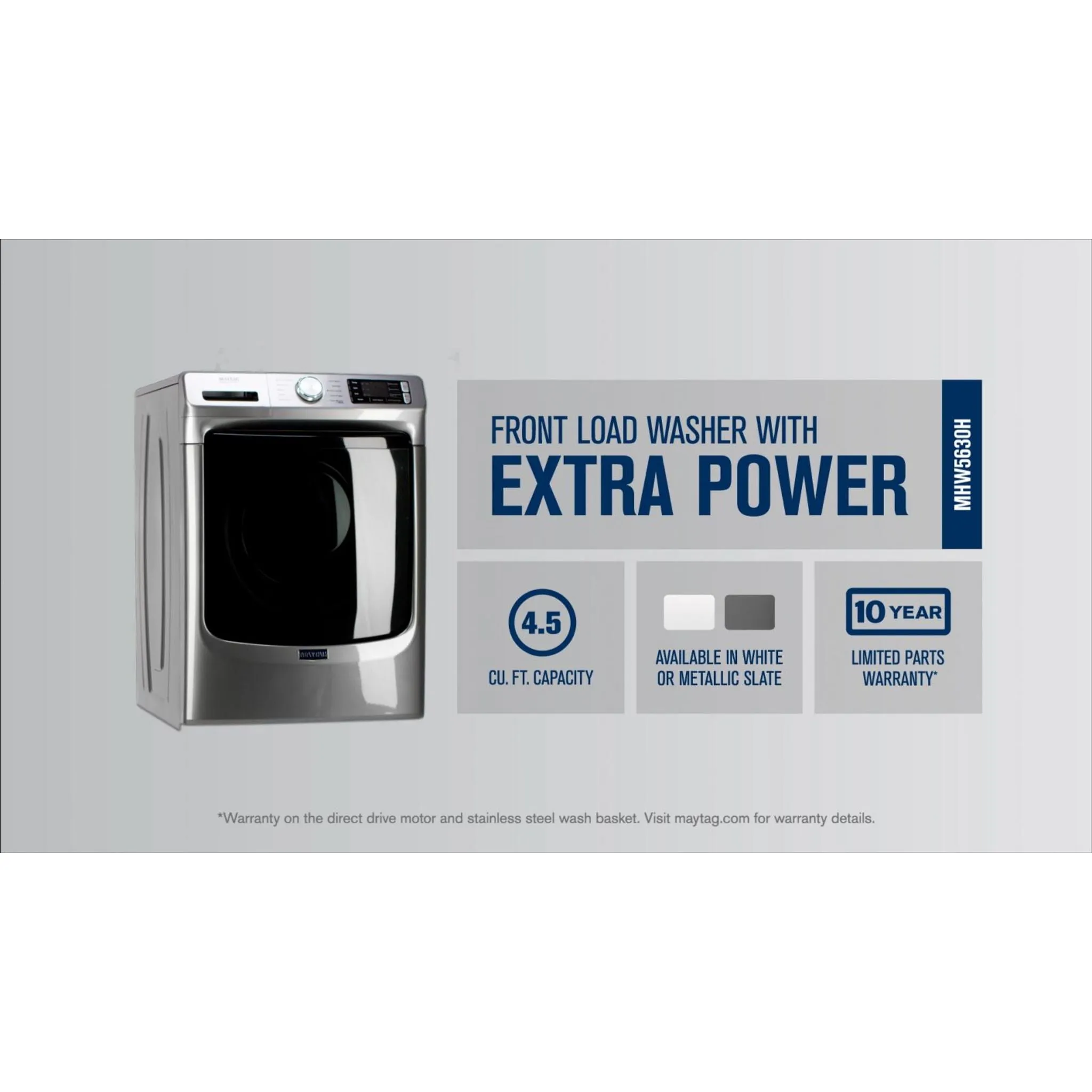 Maytag Front Load Washer with Extra Power and 12-Hr Fresh Spin option - 5.2 cu. ft. (MHW5630HW)