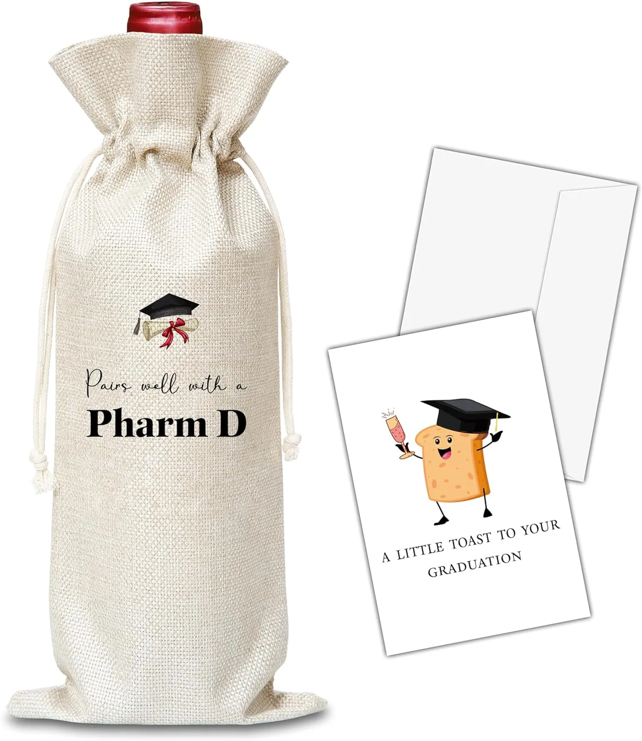 OICPYD Pharmd Graduation Gifts, Graduation Wine Bag, Graduating Gifts For Phd, Pharmacist, Pharmd, Her, Him, Friends, Nurse, Doctor, Teacher, 1 Pc Wine Bag With Greeting Card (G06)