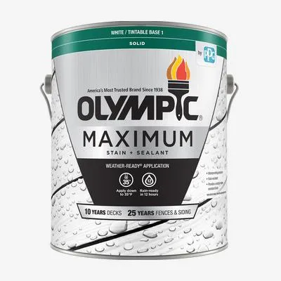 OLYMPIC® MAXIMUM® Exterior Solid Color Sealant   Stain - Acrylic Latex 1 Gallon