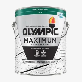 OLYMPIC® MAXIMUM® Exterior Solid Color Sealant   Stain - Acrylic Latex 1 Gallon