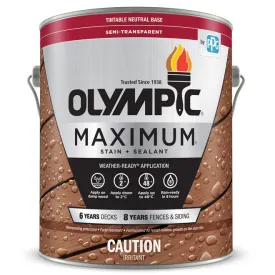 Olympic Stain And Sealant, Semi-Transparent Base 3.78L