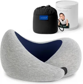 Ostrichpillow Go Neck Pillow, Travel Pillows for Airplanes, Premium Memory Foam Travel Pillow, 360 Ergonomic Design, Asymmetrical Sides, Travel Bag Included, Washable Modal Cover