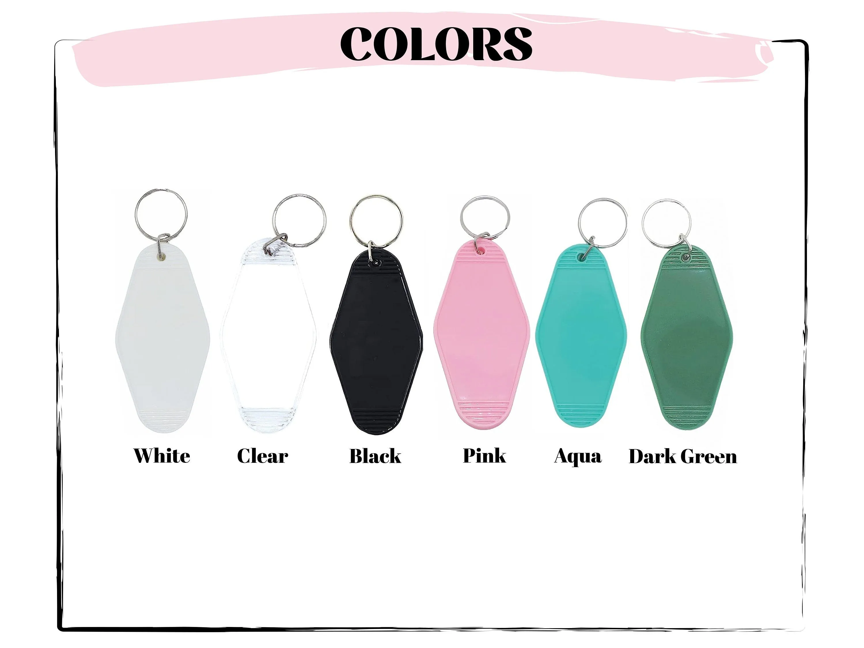 Personalized Shadow Monogram Retro Motel Keychain