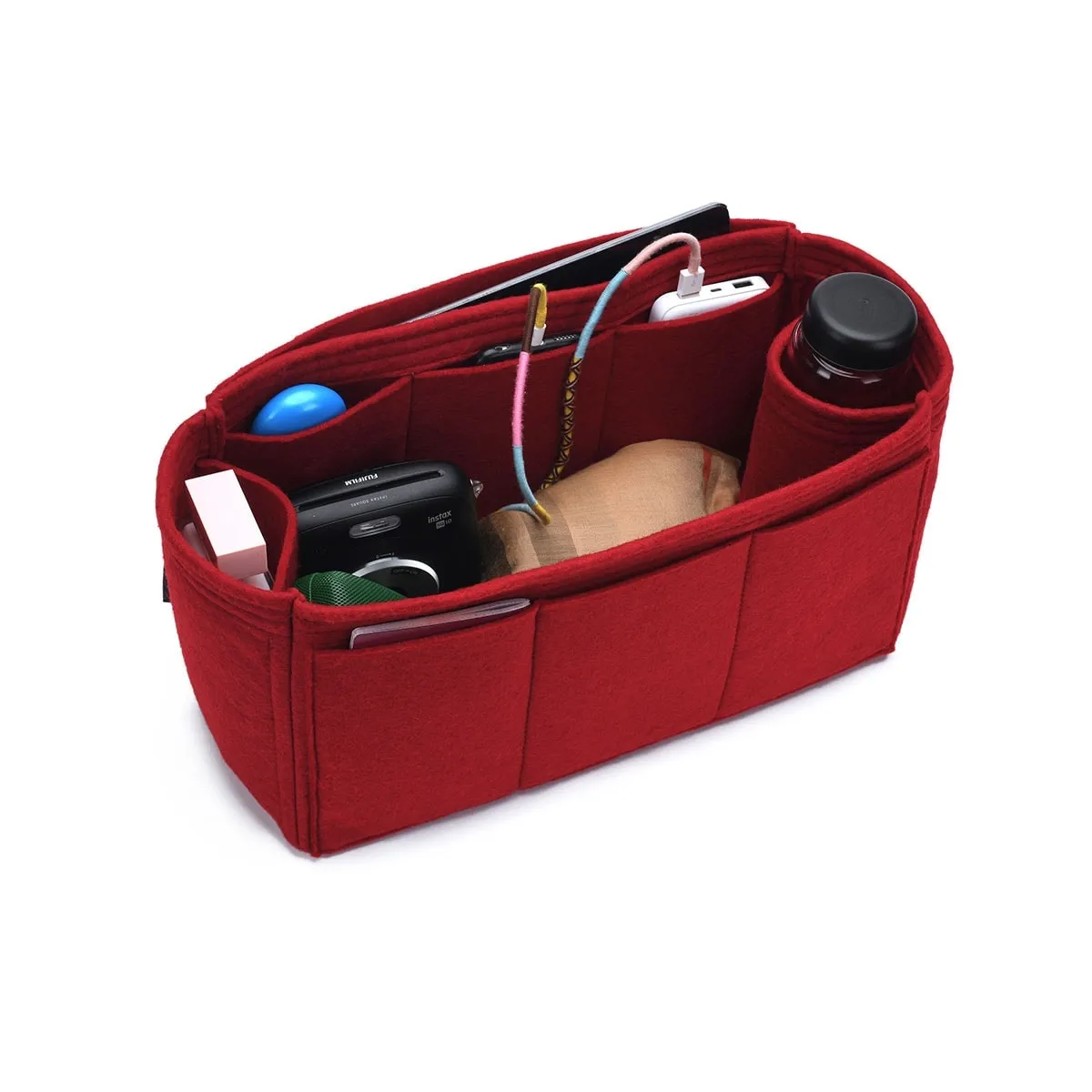 Purse Organizer for Dior Book Tote, Bag Organizer with Single Bottle Holder and Exterior Pockets